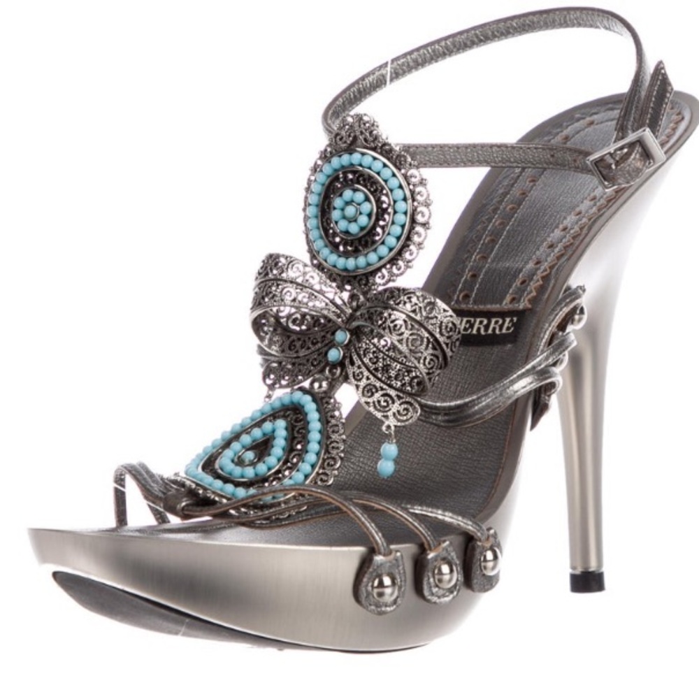 Authentic Ferre Silver Classy Sexy High Heels